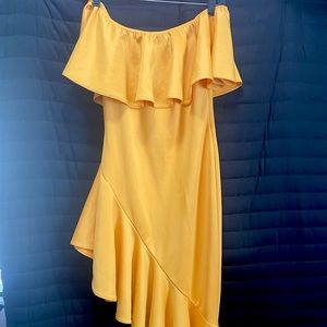 Asymmetrical Ruffle Off Shoulder Dress